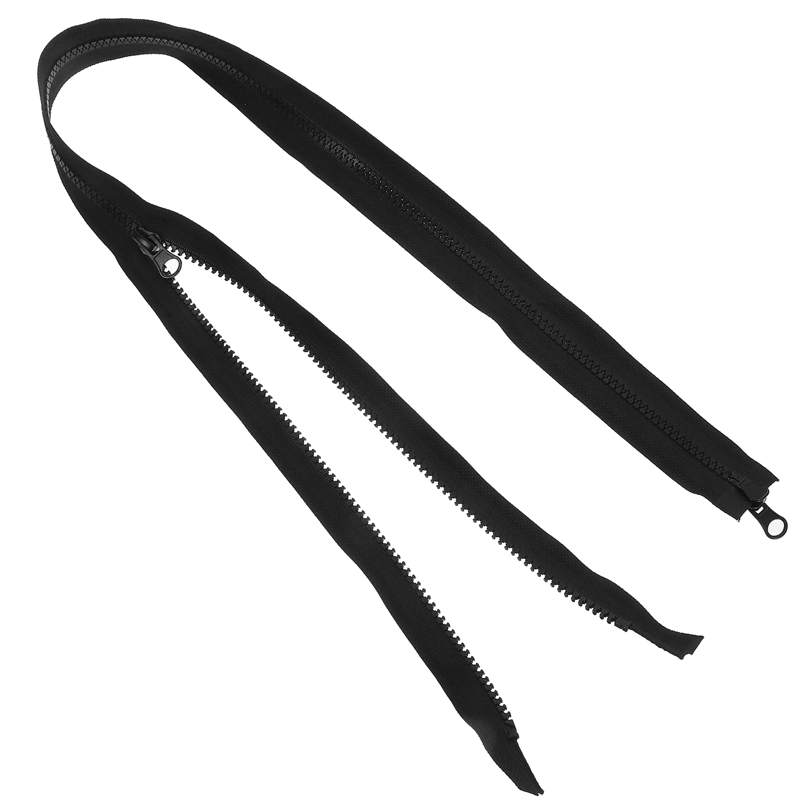 

Double Head Resin Zipper 5# Non Separating 80cm Black Double Pull Lock for Clothing Sewing Projects Garment Accessories Sleep