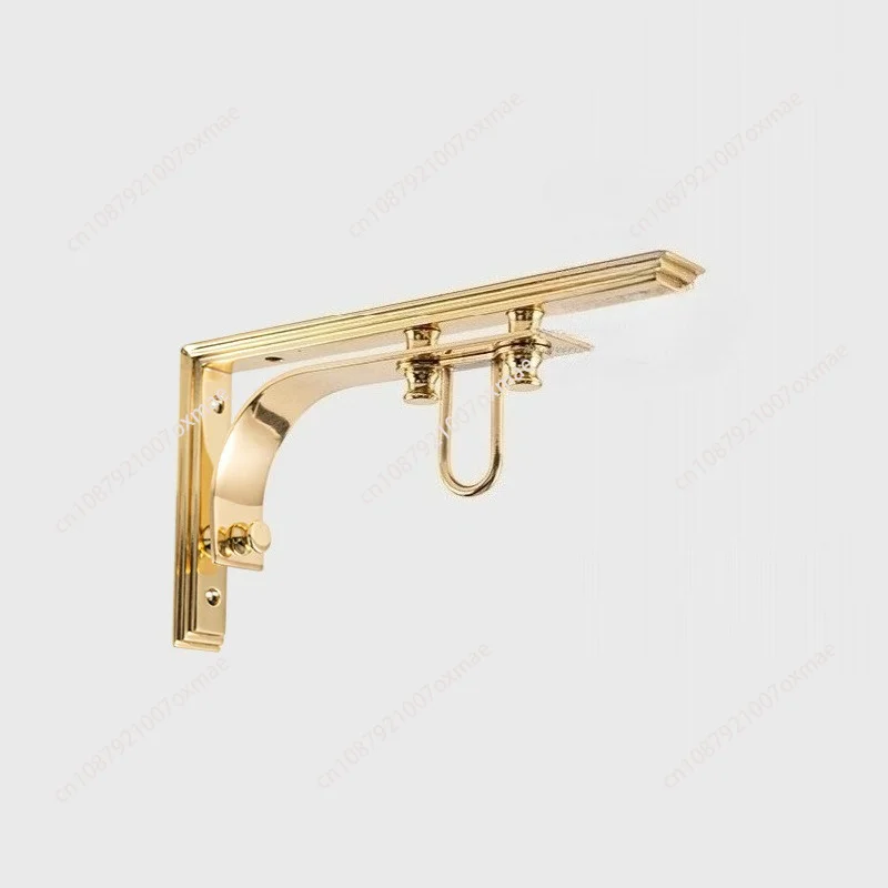 Vintage Brass Shelf Brackets Heavy Duty Wall Corner Supports for Shelves Industrial Home Decor Brackets Hardware Accessories