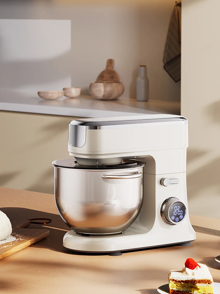 BioloMix 7L Küchenmaschine zum Backen, 1200W DC-Motor Standmixer, mit Knethaken, Schneebesen & Rührbesen, Fleischwolf-Aufsatz