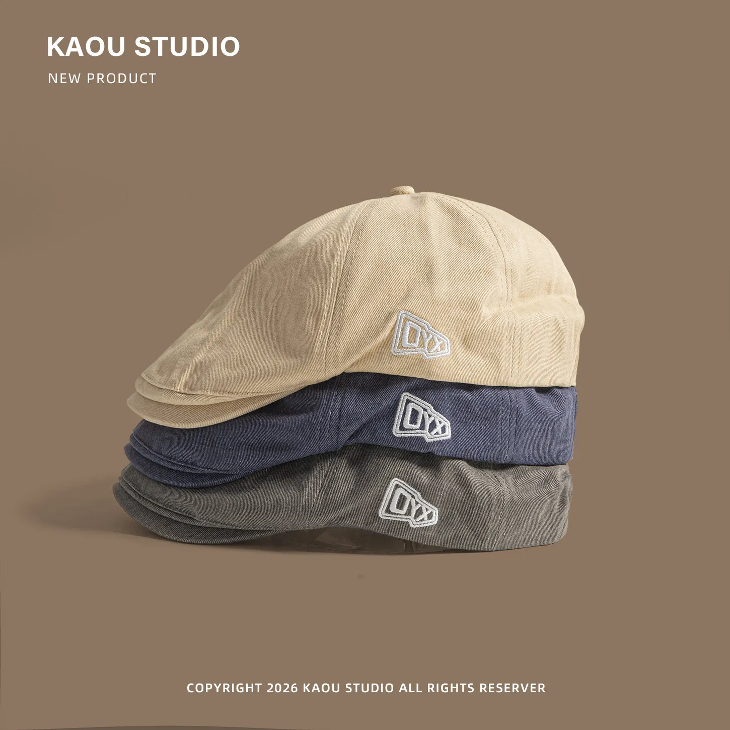 Vintage forward cap for young men and women, versatile artist cap, hip-hop backwards-worn beret, trendy