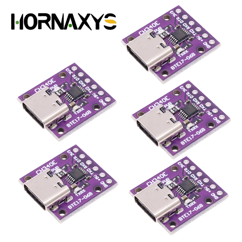 5/10pcs CH340E MSOP10 USB to TTL Serial Converter, 5V/3.3V Alternative CH340G Module TYPE-C Interface For Arduino DIY Kit