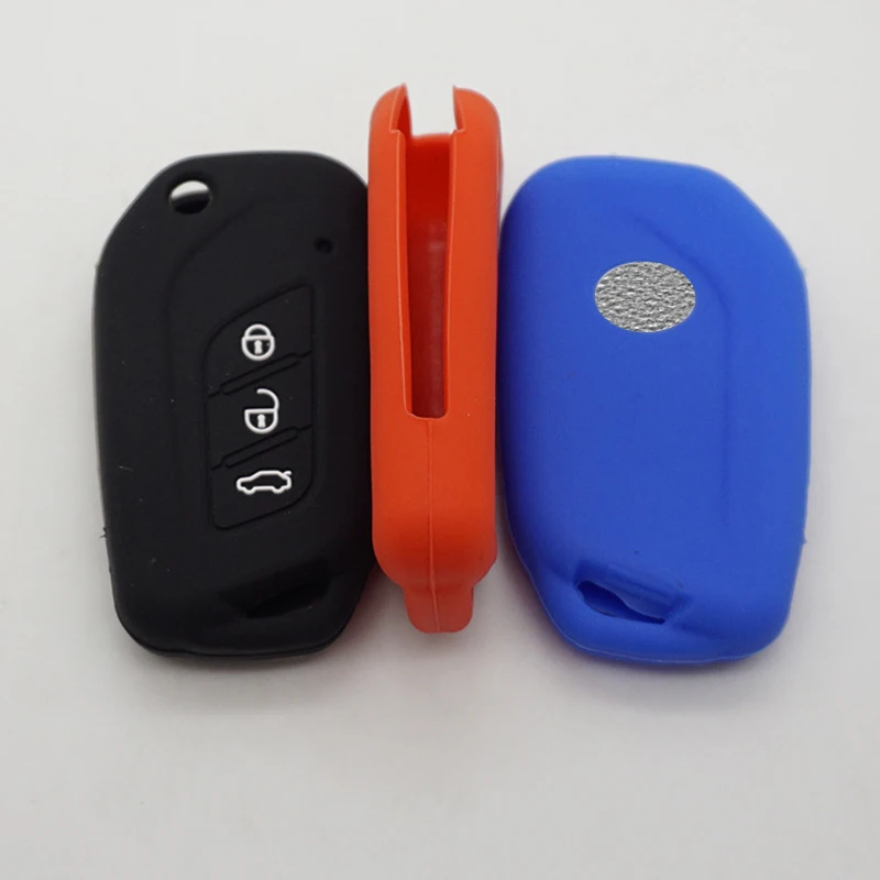 TONLINKER Silica Gel Car Key Case For BAIC X35 FL X25 Senova Shell Holder Remote Car Dedicated Styling Keychain Accessories