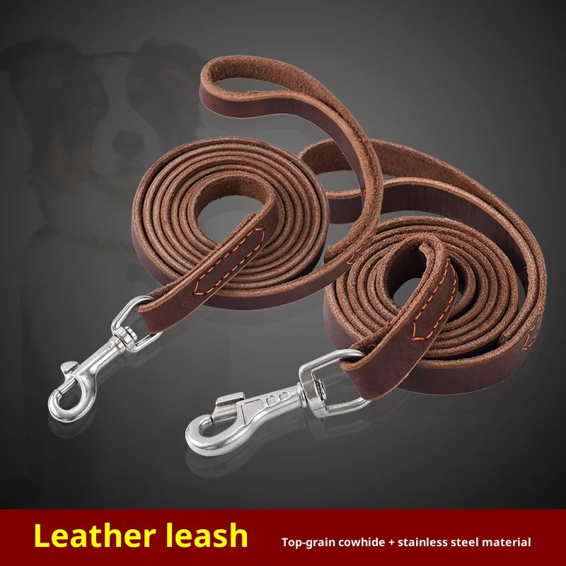 

Handmade Cowhide Dog Leash - Reinforced Stitching Large Breed Training Lead, Wholesale Heavy Duty Rope for Big Dogs