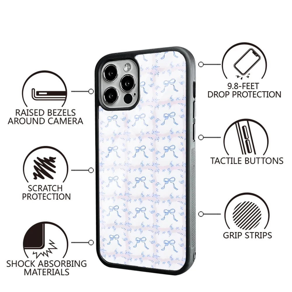 Roboxes And Bows Phone Case For IPhone 11 12 13 14 15 Plus Pro Max Mirror Acrylic PC TPU Cover