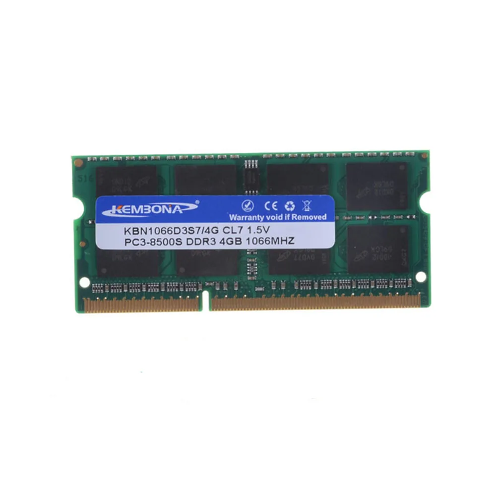 KEMBONA Brand New Sealed DDR3 1066/ PC3 8500 4GB Laptop RAM Memory compatible with all motherboard