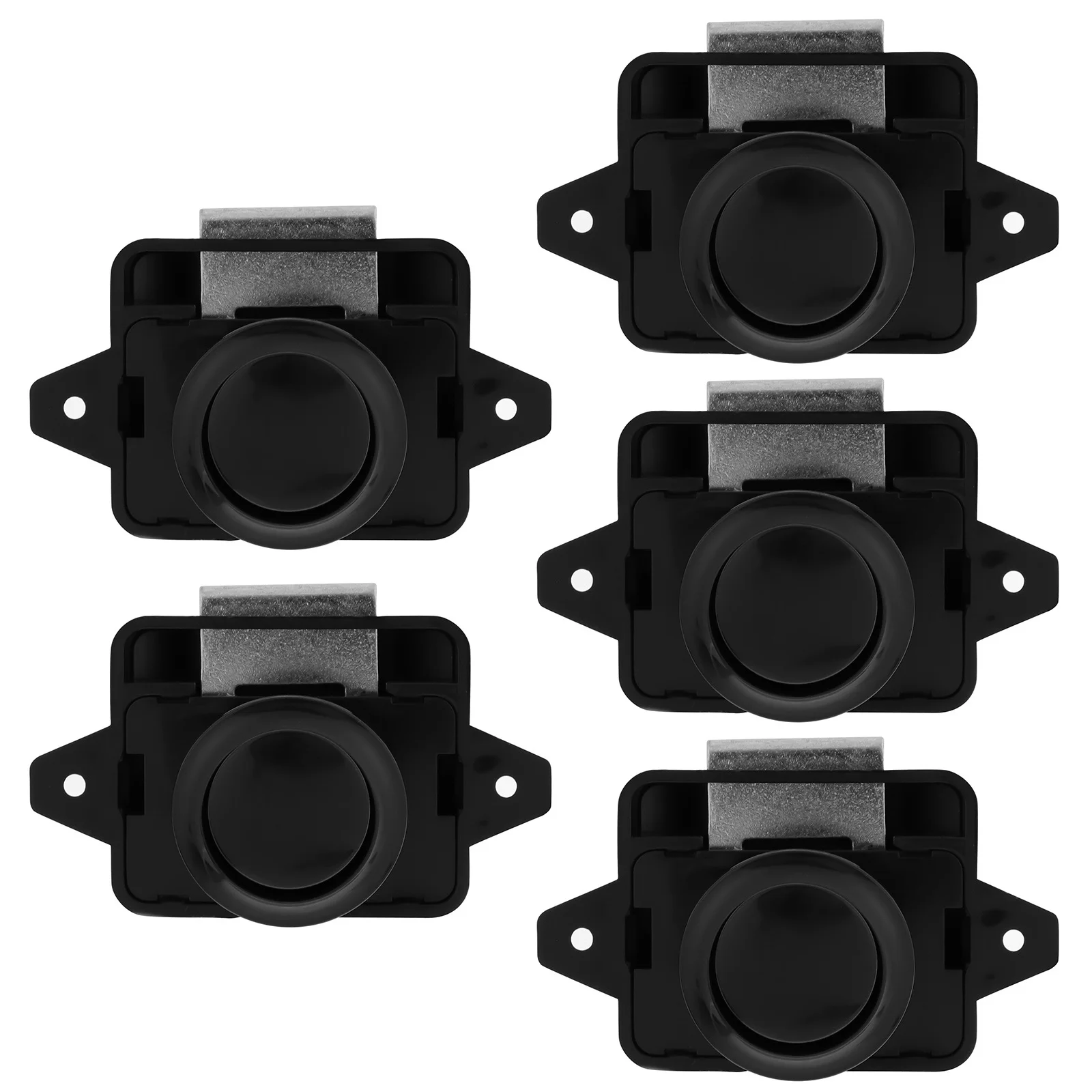 

5Pcs Push Button Latches Zinc Alloy ABS Lock Strong Cabinet Door Catch Lock for Camper Rv Motorhome Furniture Drawers