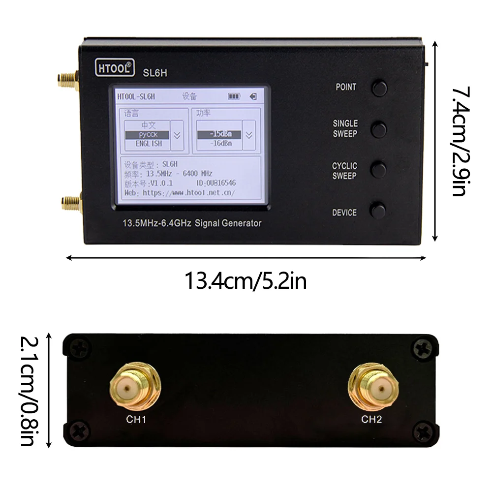 13.5MHz‑6.4GHz Portable Signal Source Generator Modern High‑Precision Dual‑Channel With Ultra‑Low Phase Noise 1Hz Resolutio