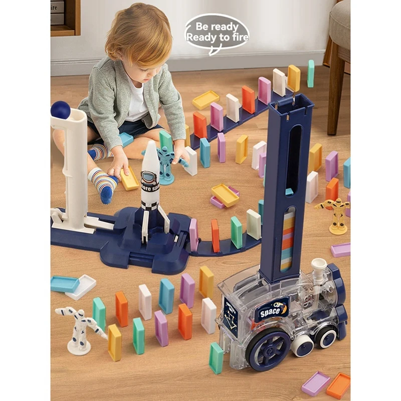 Automatic Dominos Train Set Domino Train Toys For Family Games Toddlers Christmas Birthday DIY Gifts