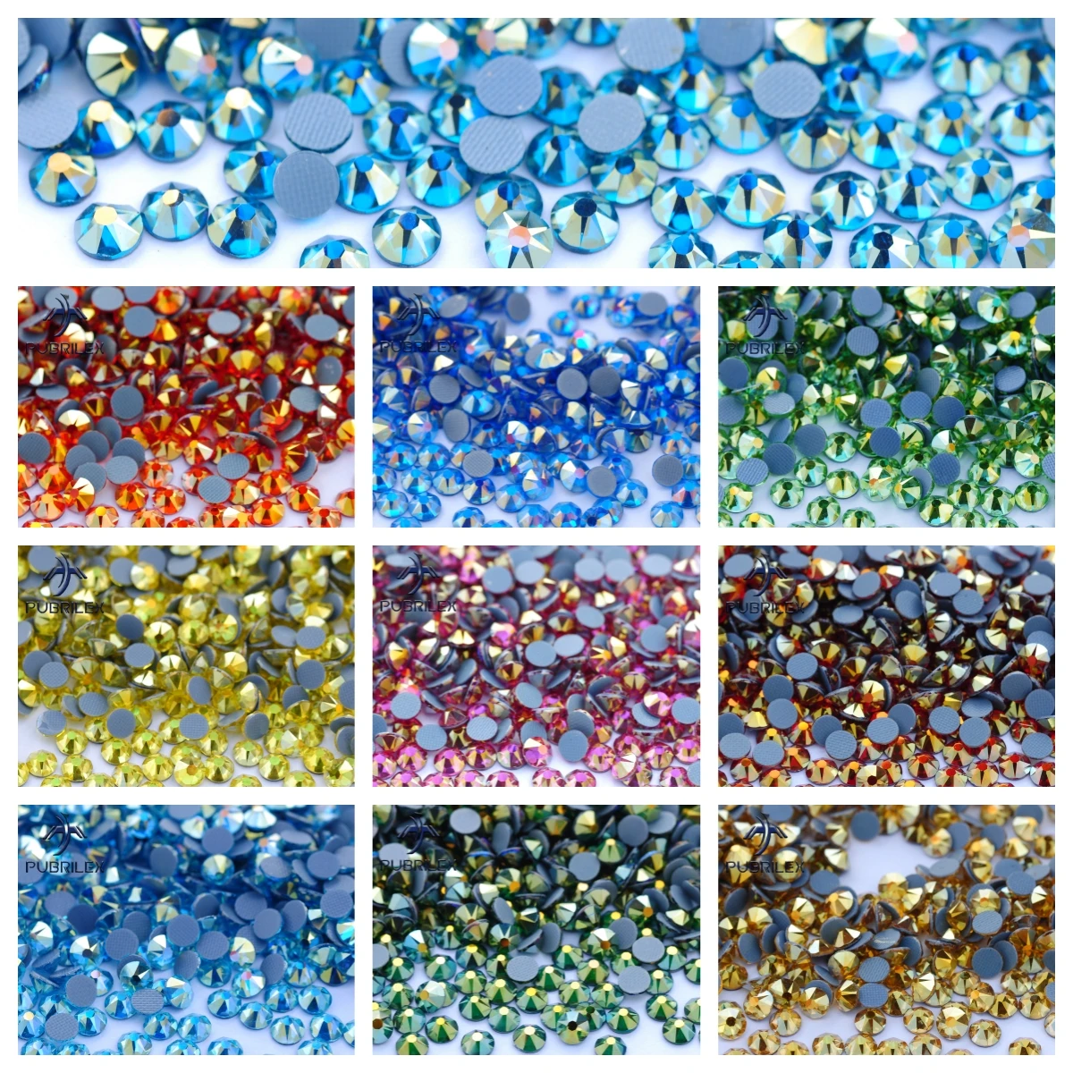 

YANRUO 2088HF 8Big 8 Small 2088 Xirius Boutique Plating AB Hotfix Rhinestones Stones And Crystal Iron On Applique Clothing