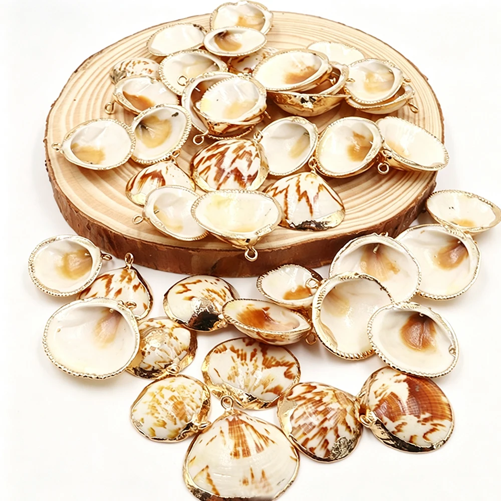 1PCS Gold Edged Natural Millet Snail Shell Pendant Ocean Style Series DIY Necklace Earrings Accessory Pendant