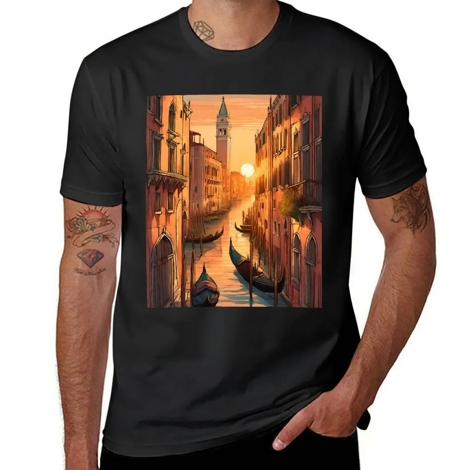 Sunrise in Venice Beautiful View T-Shirt sublime oversized vintage fruit of the loom mens t shirts