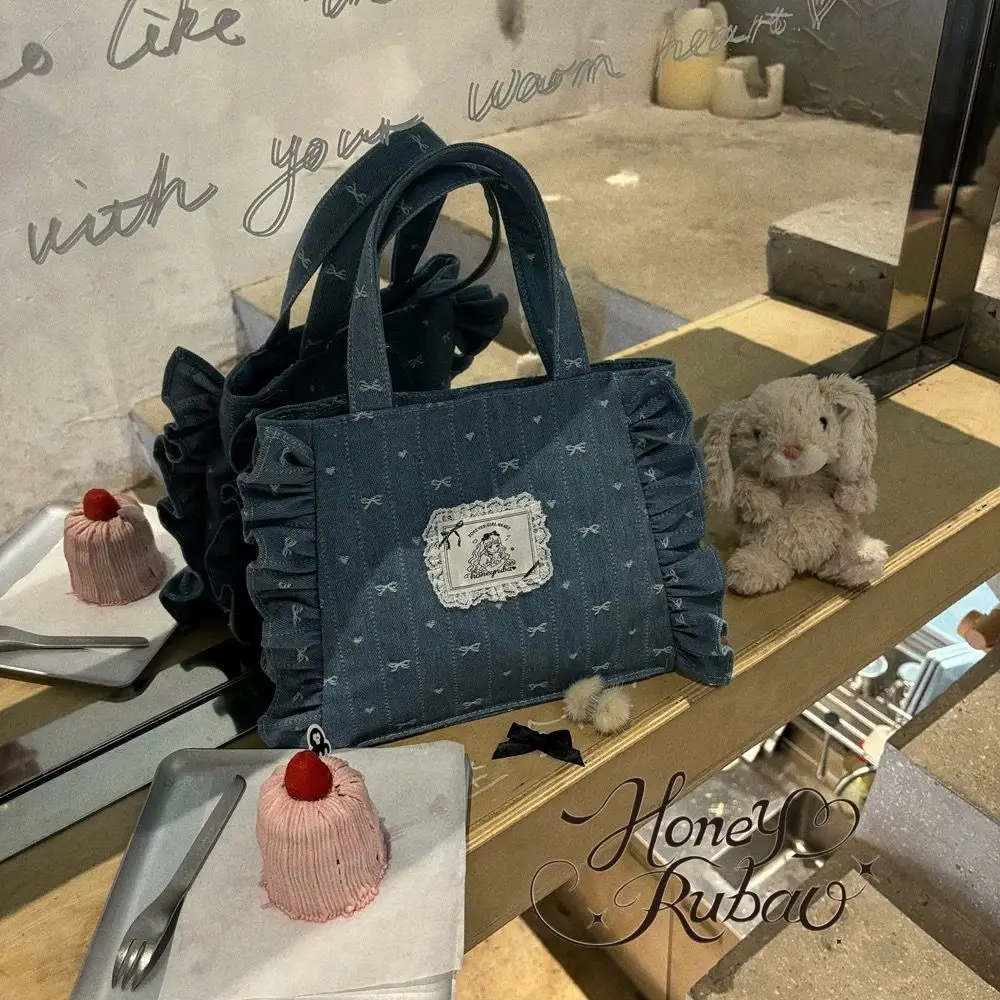Women’s 2025 Fashion Denim Canvas Bucket Tote, Casual Versatile Handbag for Daily Use