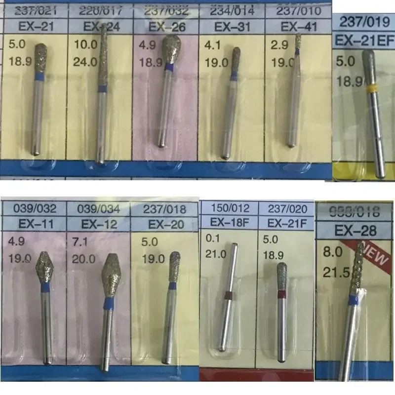 Dental Tools 5packs Diamond Sand Needles EX Series Irregular High Speed Diamond Sand Needles Dental Laboratory Polishing Tools