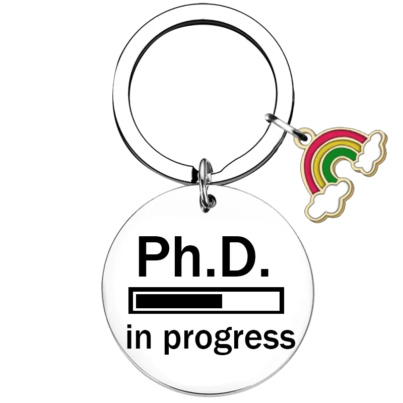 Cute PhD in Progress Future Dr Doctor Gift Keychain Medical Doctorate Student Graduation Gift Key Chain Pendant Jewelry