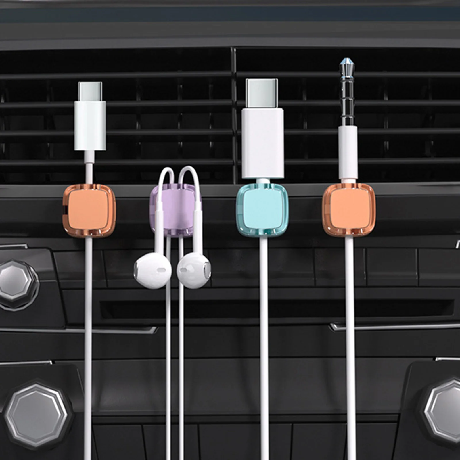 

6pcs/ Set Of Colorful Magnetic Cable Clamp Smooth Adjustable Wire Rack Under The Desk Line Management Finishing Rack Storage