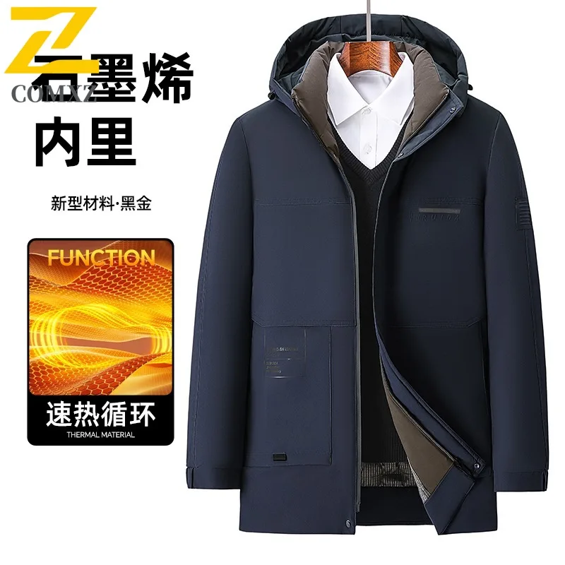 ​Men Down Cotton Windbreaker Winter American style Thickened Casual Outerwear Daily Use Lightweight Sports  Warm Puffer Coat ​