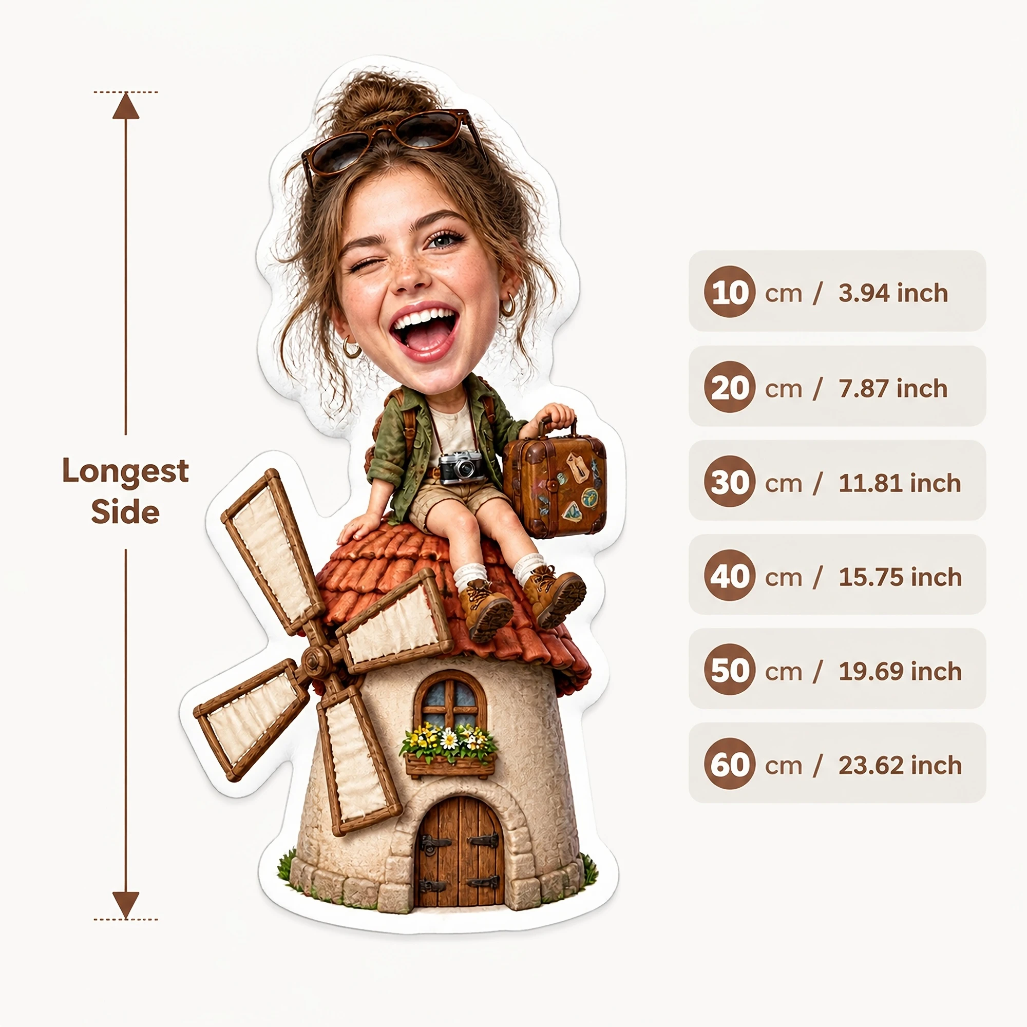 1pc Custom Double Sided Printed Creative Funny Irregular Shaped Throw Pillow, Novelty Windmill House Body Pillow for Sofa, Bedro