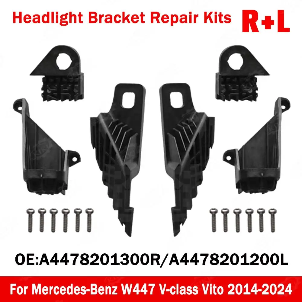 Headlight Repair Kit Fit For Mercedes-Benz V Class W447 Vito 2014-2024 Claw-Shaped Protective Ring Plastic Bracket