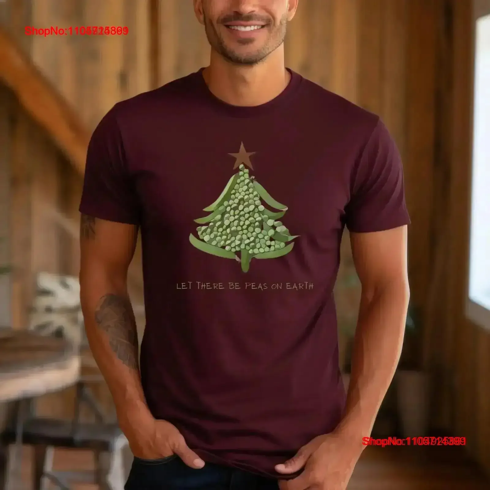 Christmas Pun T Shirt Let There Be Peas on Earth Funny Holiday for Parents and Grandparents Vegetable Xmas vintage Washed