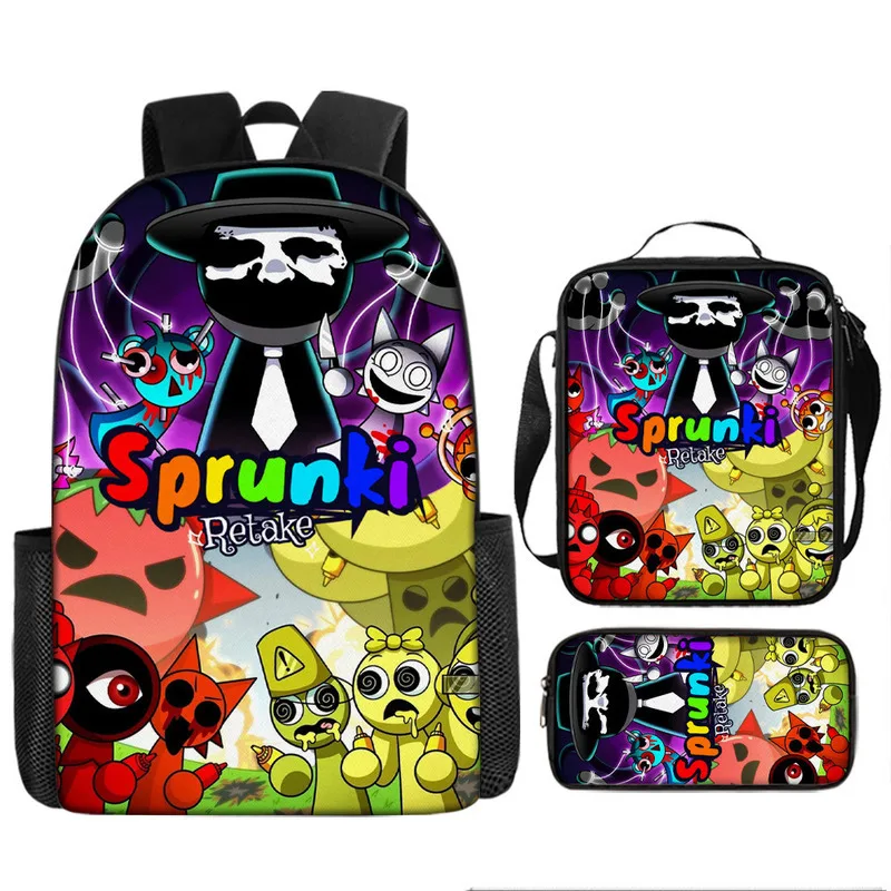 1/3 pçs sprunki mochila 15 polegada sprunki bookbag incredibox mochila dos desenhos animados única camada sprunki mochila para estudantes mochila