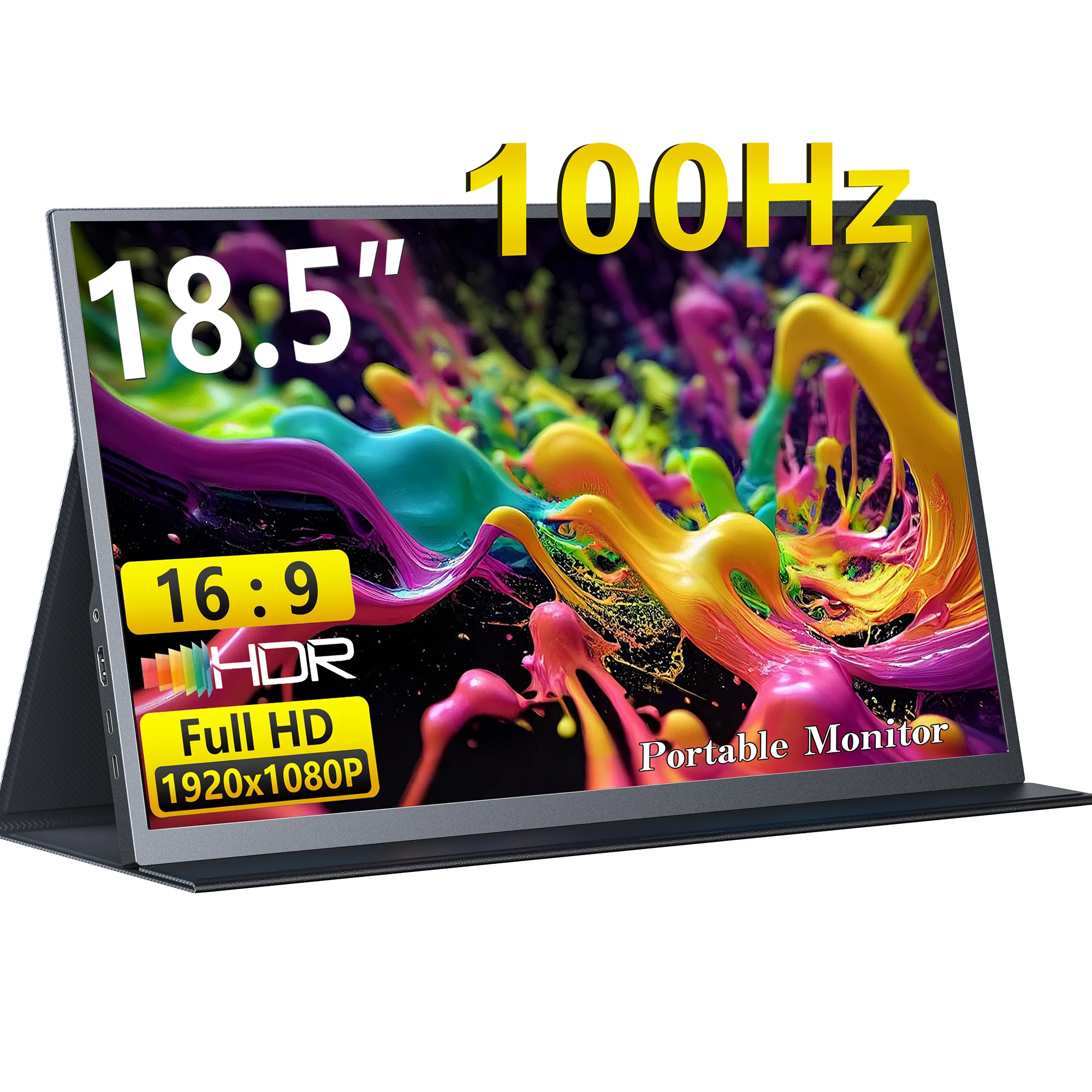 

Мобильный монитор Amoud 18,5 1920x1080P 100 Гц, снижение глаз, источник синего света, игровой переключатель мобильного дисплея с USB Type-C HDMI