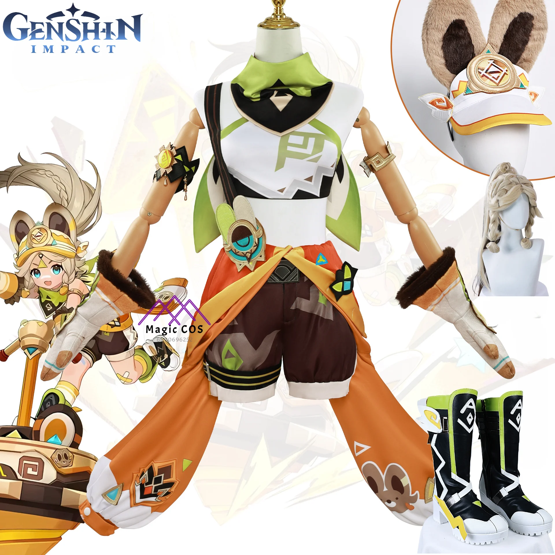 

Genshin Impact Kachina Cosplay Costume Wig Shoes Cos Game Anime Party Uniform Hallowen Play Role Clothes Clothing Love Live