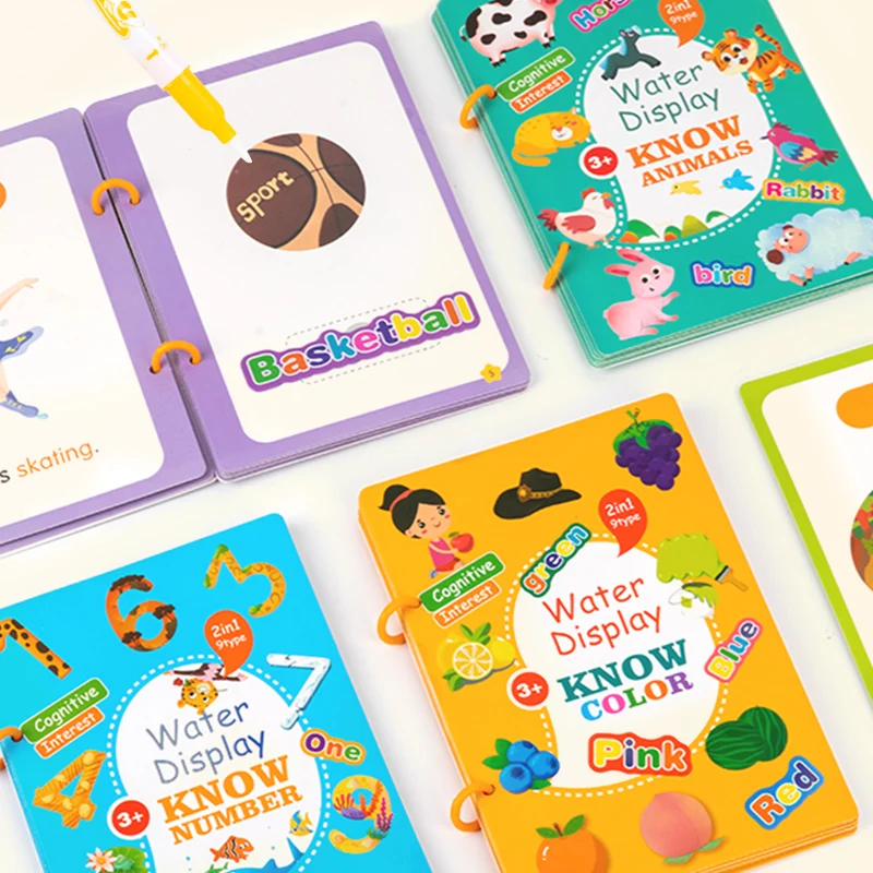 Crianças educação precoce brinquedos livro mágico com caneta desenho de água brinquedos presente reutilizável livro de colorir livro de desenho mágico