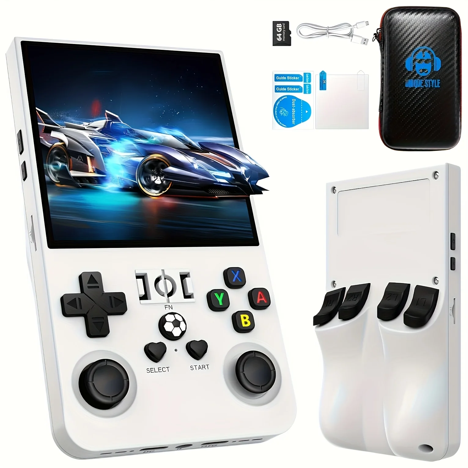 

R36 Max Retro Handheld Video Game Console Linux System 4.0 Inch IPS Screen Portable Gaming Console 64GB 20000+ Classic Games