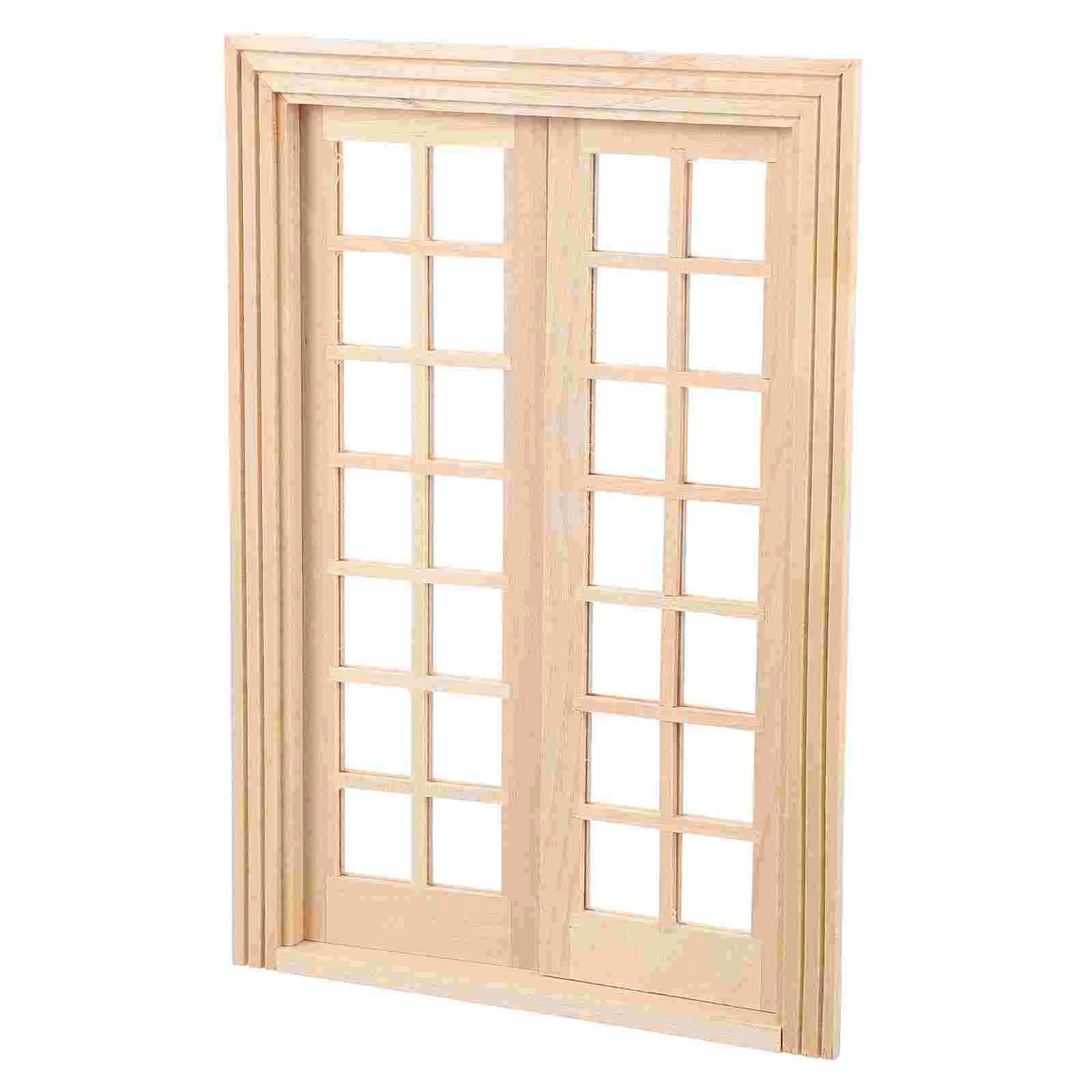 Modelo de puerta y ventana, accesorios de decoración en miniatura, decoración de madera DIY, accesorio para muebles, microescena, accesorio para fotografía