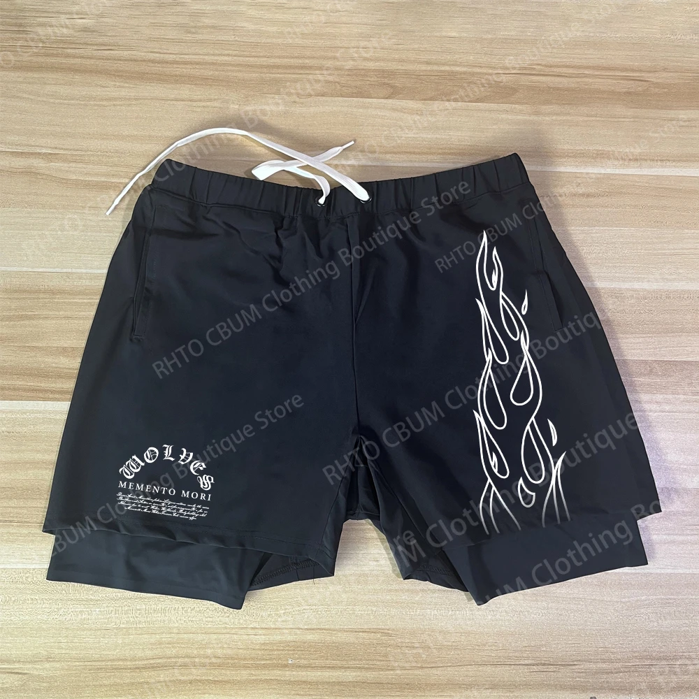 Darc Männer Shorts Mode Gym Männer kurze atmungsaktive Männer Shorts Darcs Wolf Running Sportswear Männer gefälschte 2 Stück kurz