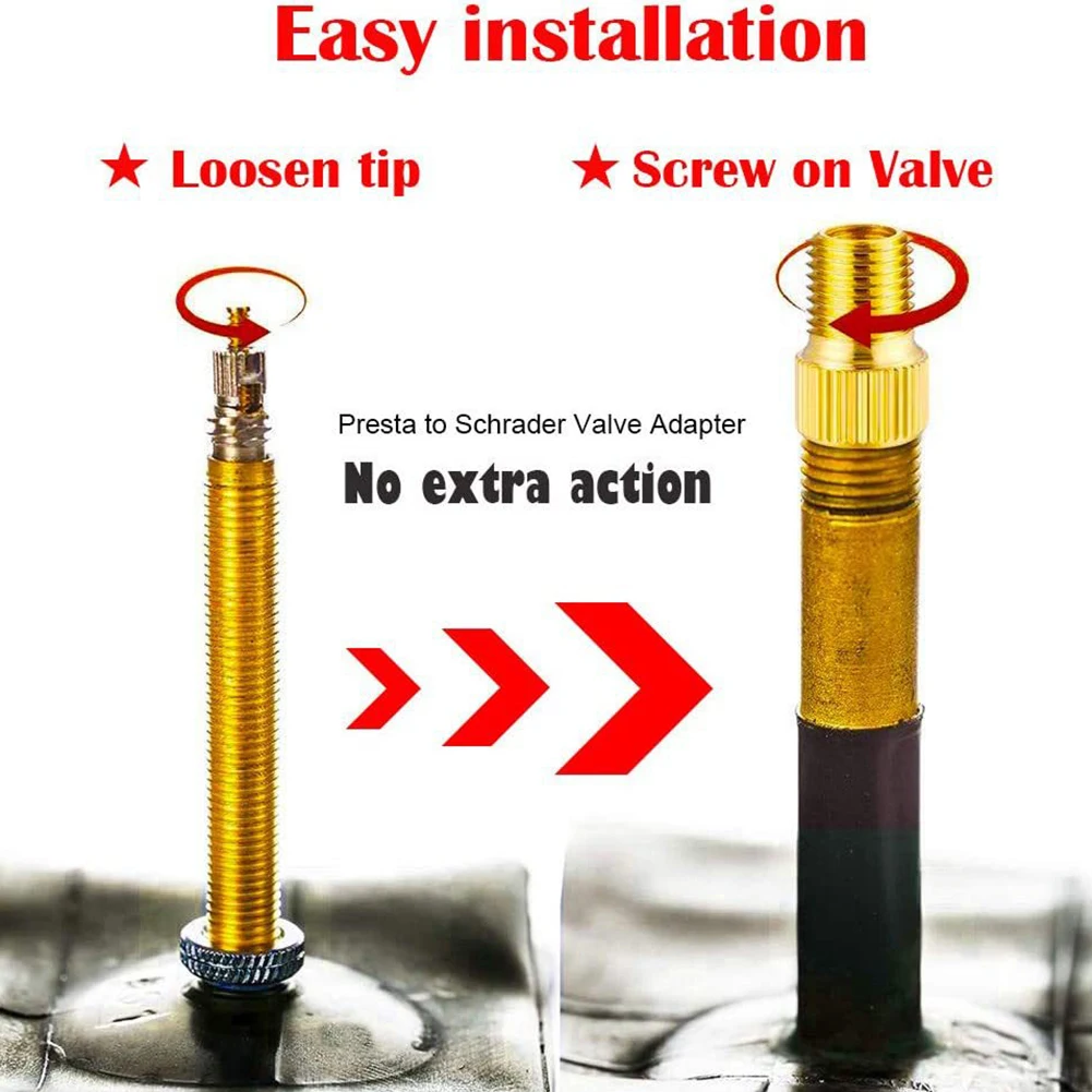 دراجة صمام محول مجموعة سبائك الألومنيوم بريستا شريدر صمام محول مضخة نفخ فوهة عدة مضخة نفخ ملحق #5