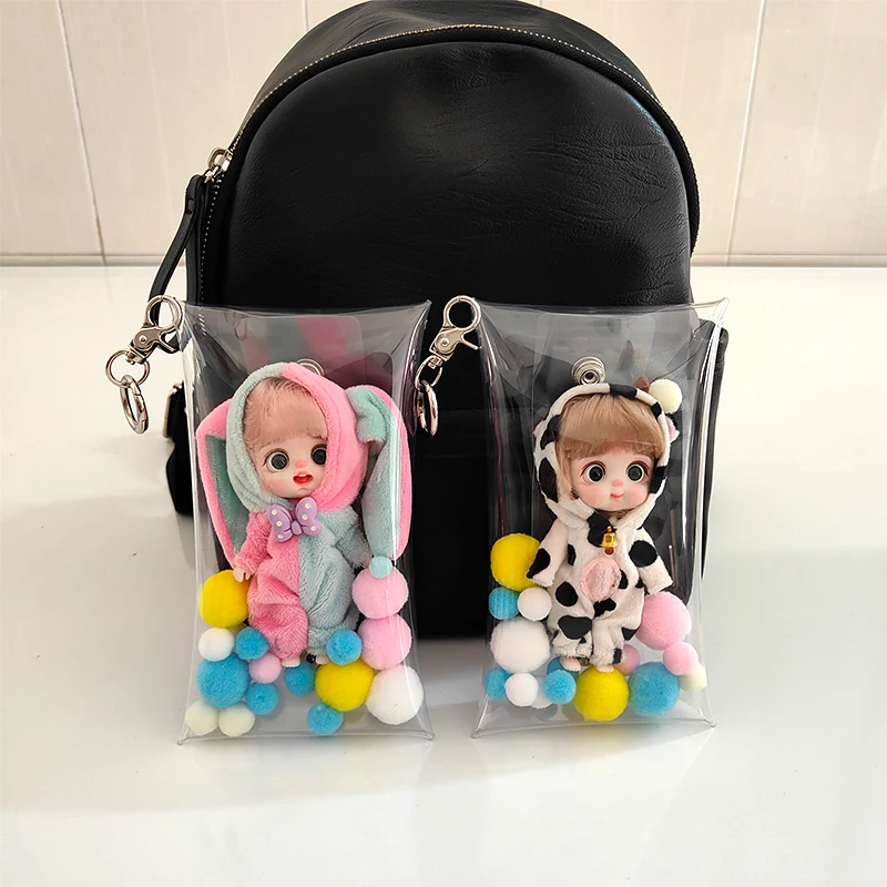 18CM New Style Clear Outdoor Pouch Key Wallet Transparent Doll Bag For 10CM-14CM Plush Dolls Nendoroid Anime Figures DIY Plushy