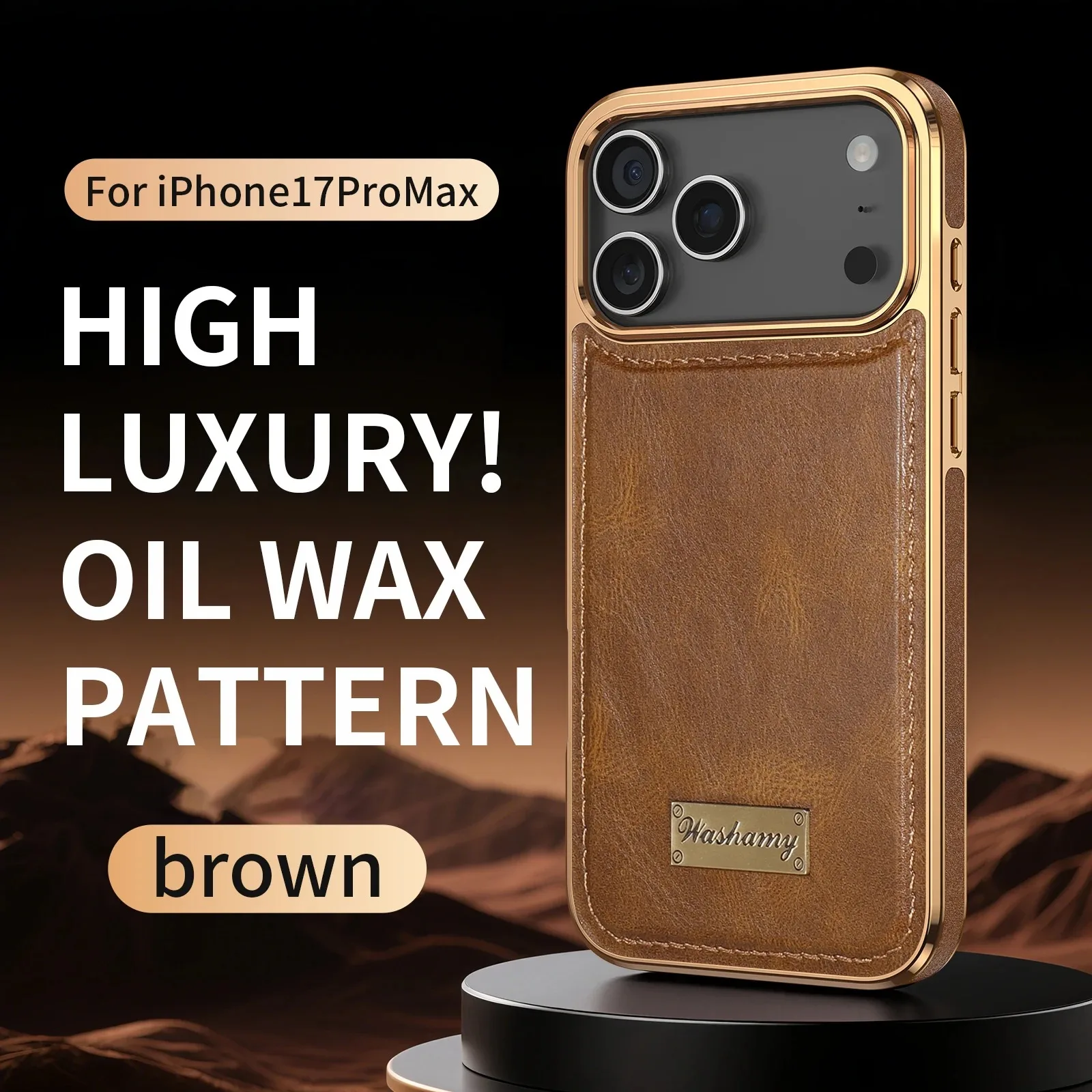 

Luxury Plating Bumper Leather Folding Kickstand Phone Case Suitable For iPhone 17 16 15 14 Pro Max Slim Metal Holder Cover