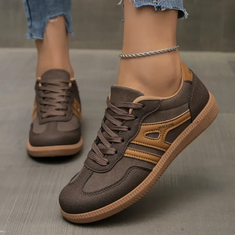 

Plus Size 2025 New Hot Sale Women's Vulcanized Sneakers Mixed Colors Lace Up Outdoor Sports Comfortable & Versatile Casual Shoes