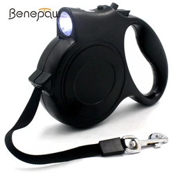 Benepaw Retractable Dog Leash Flashlight No Tangle Heavy Duty Scalable Pet Lead For Small Medium Dogs One Button Break And Lock