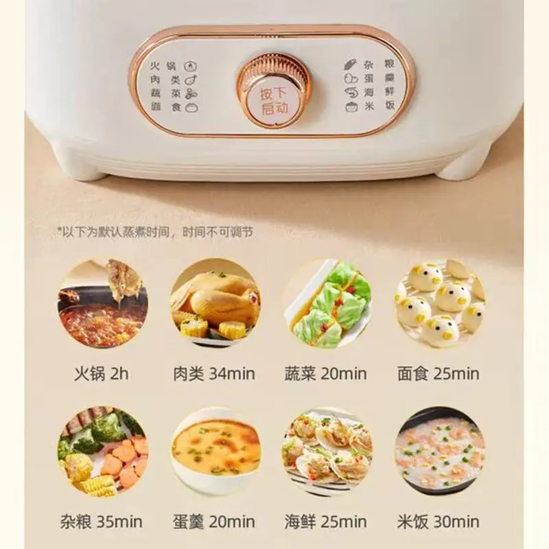 หม้อนึ่งไฟฟ้าอเนกประสงค์สองชั้นสำหรับใช้ในครัวเรือน หม้อหุงข้าวอเนกประสงค์ เครื่องทำอาหารเช้า หม้อนึ่งไอน้ำ สเตนเลส