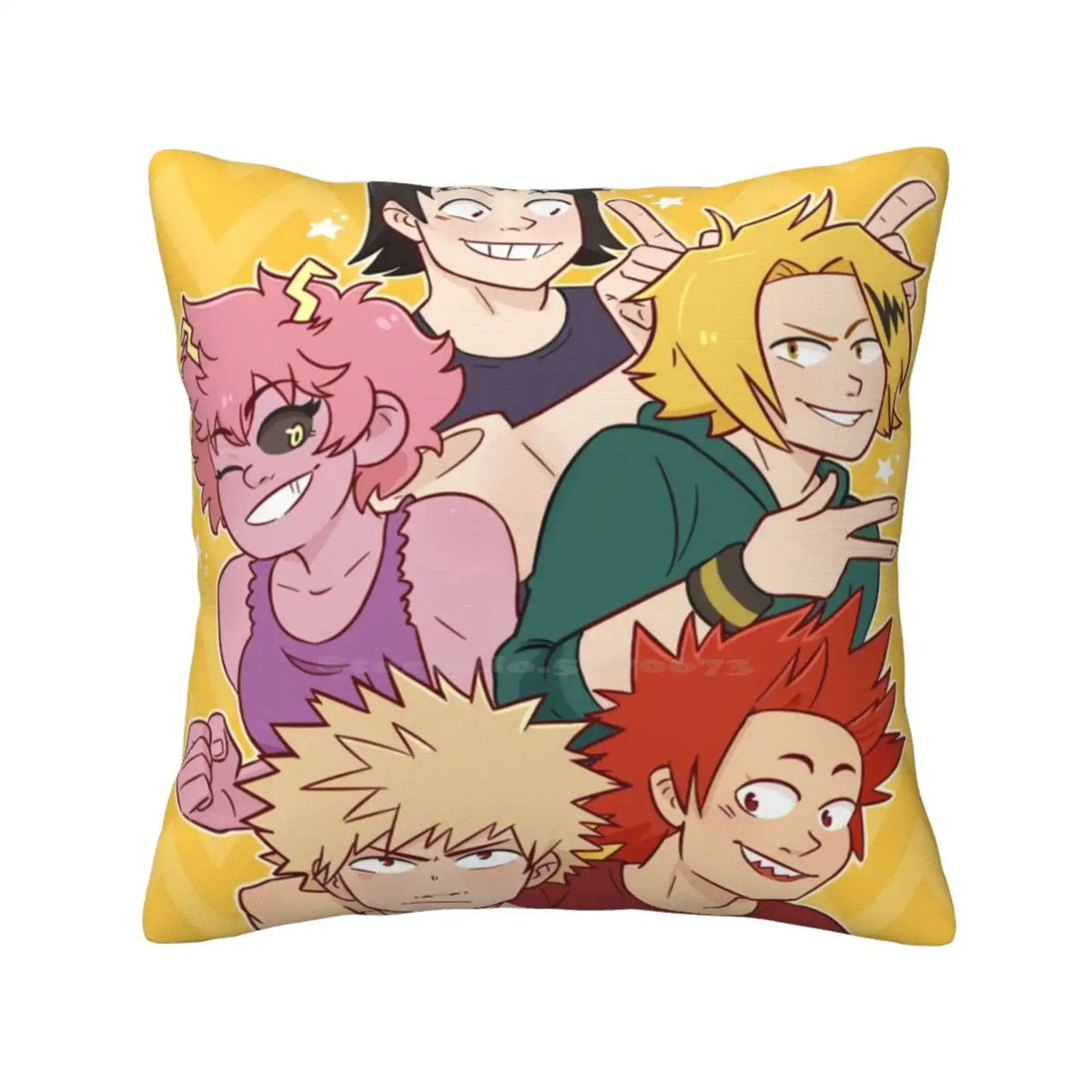 바쿠 분대! 쓰로우 쿠션 베개 커버, 바쿠스쿼드 Bnha Mha Bakugou 가쓰키 키리시마 에이지로 세로 한타 카미나리 덴키 미나 