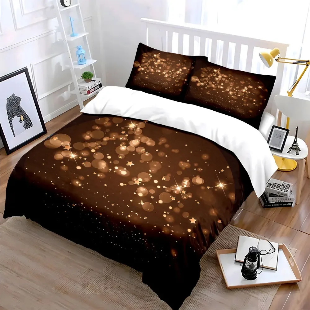 

"Sparkling Starry Night Set" Soft Comfortable Duvet Cover Bedding Set Included 1*Duvet Cover & 2*Pillowcases, gift