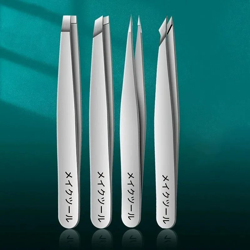 4-teiliges professionelles Augenbrauen-Haarentfernungs-Pinzetten-Set, perfekt für eine sehr mühelose und entspannte Entfernung – Detail 6