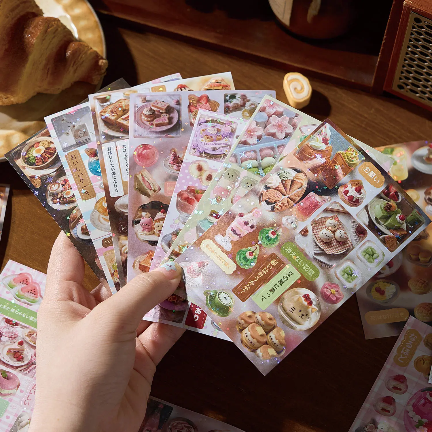 30 pcs/pack Sweet Savory Hand Account Series Vintage Die Cut Sticker Book with Japanese Ins Style Dessert Decor for Handcraft