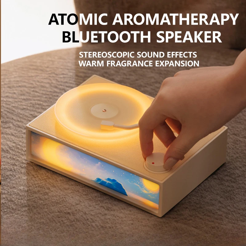 Atomic Aromatherapy Bluetooth Speaker Portable Luxury Retro Records Home Bedroom Atmosphere Light Wireless Bluetooth Sound Box