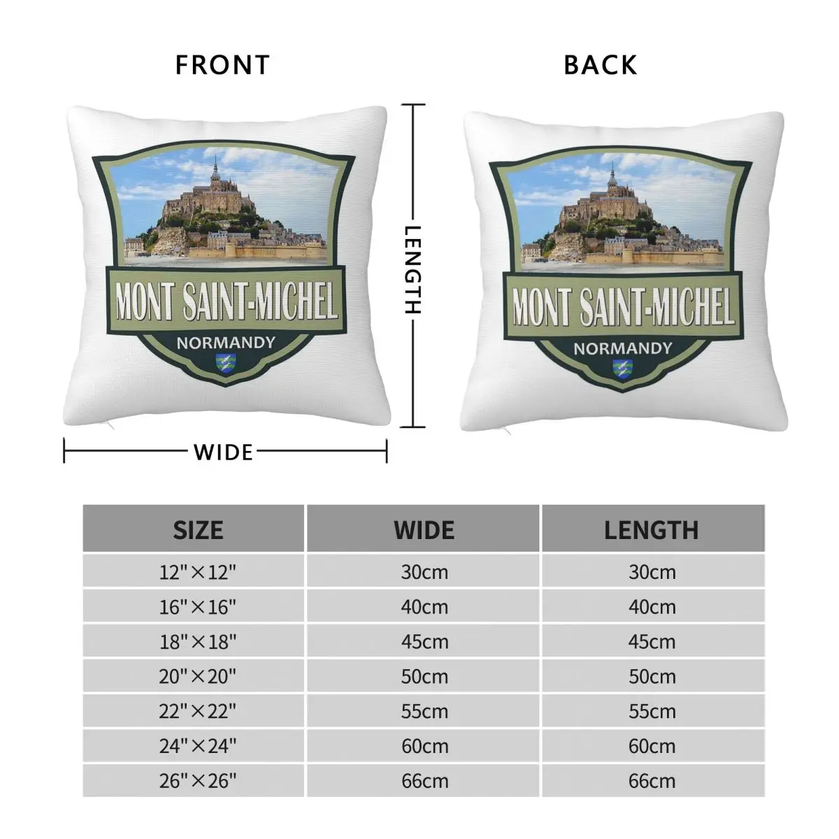 Mont-Saint-Michel Travel Badge Pillowcase Polyester Linen Velvet Creative Zip Decorative Throw Pillow Case Home Cushion Case