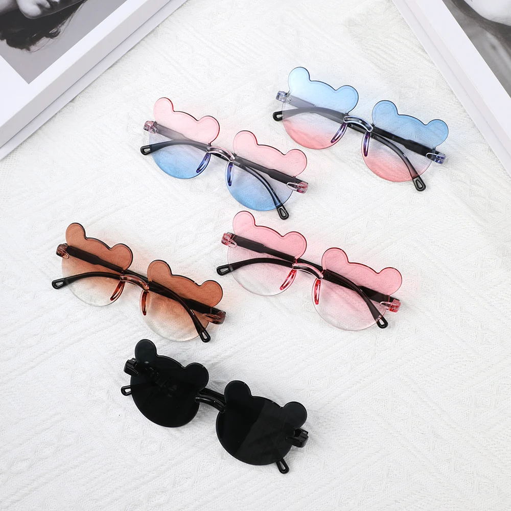 Kids Sunglasses Bear Shaped Cute Sun Glasses Children Trendy Cartoon Outdoor Anti-Glare Glasses For Boys Girls Eyewear