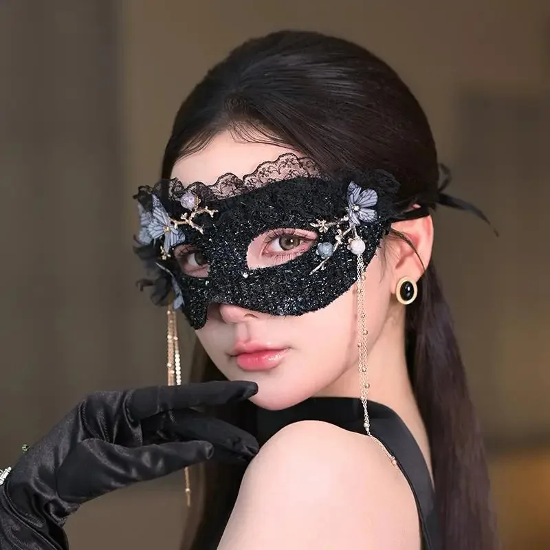 디자이너 반짝 이는 레이스 Masquerade 여성 헤드 피스 변장 의상 소품 베네치아 파티 댄스 파티 Masques Carnaval Mask