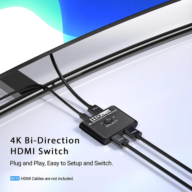 GRWIBEOU 4K HDMI-compatible 2.0 Switcher Ultra High Speed Two-way Switching 4K @60Hz Splitter Adapter for Ps4/3 Xiaomi TV