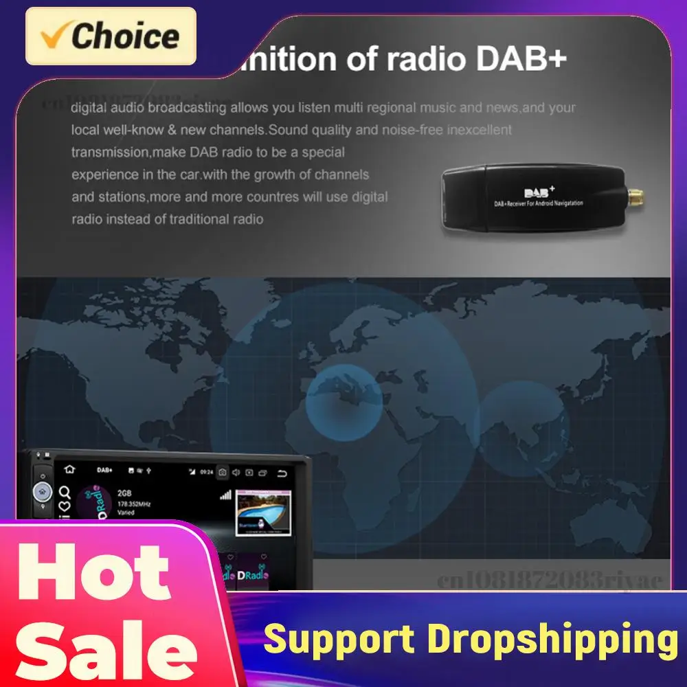 

Автомобильный DAB+ цифровой радиоприемник с USB-интерфейсом, адаптер DAB+ для автомагнитол Android 5.1 и выше