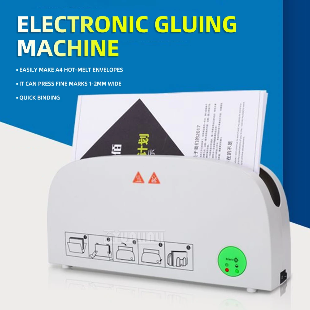 

A4 Electronic Hot Melt Adhesive Binding Machine for Home Office Small Business Contract Document Binding into Books