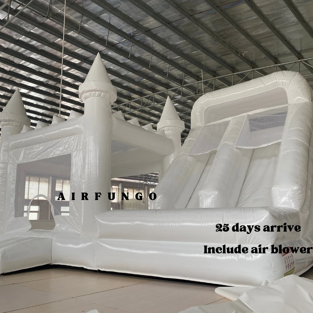 Customization items jumping inflatable bounce house/bouncy castle with water slide for outdoor kids used inflatable castle