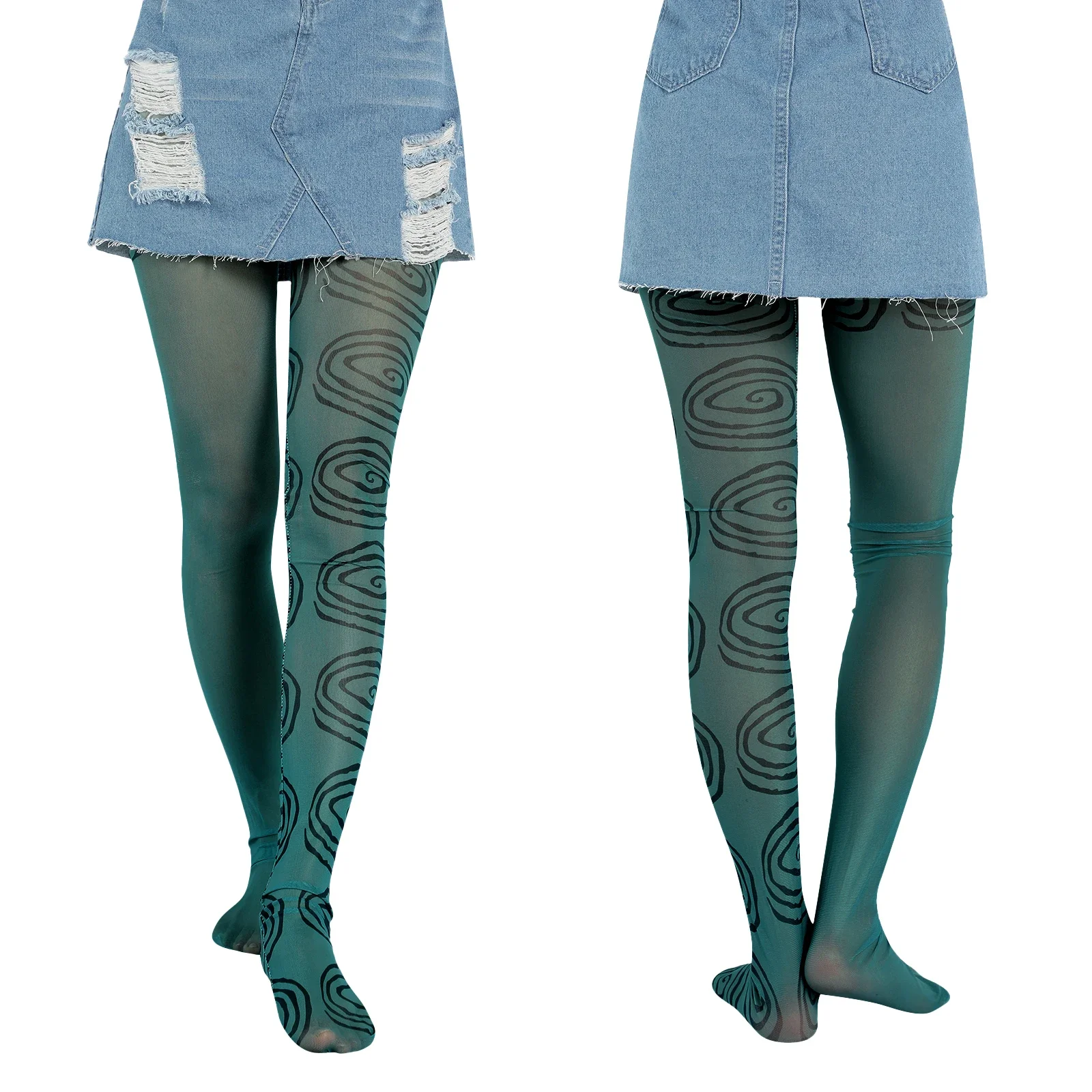 Medias largas de verano y otoño para mujer y niña, mallas ajustadas con estampado creativo de corazón/Floral/nube/a cuadros, medias elásticas
