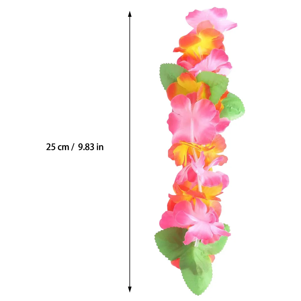 

Набор из 24 цветных гавайских цветочных венков для вечеринок, пляжных мероприятий, декора в стиле луау, украшения для головы и интерьера